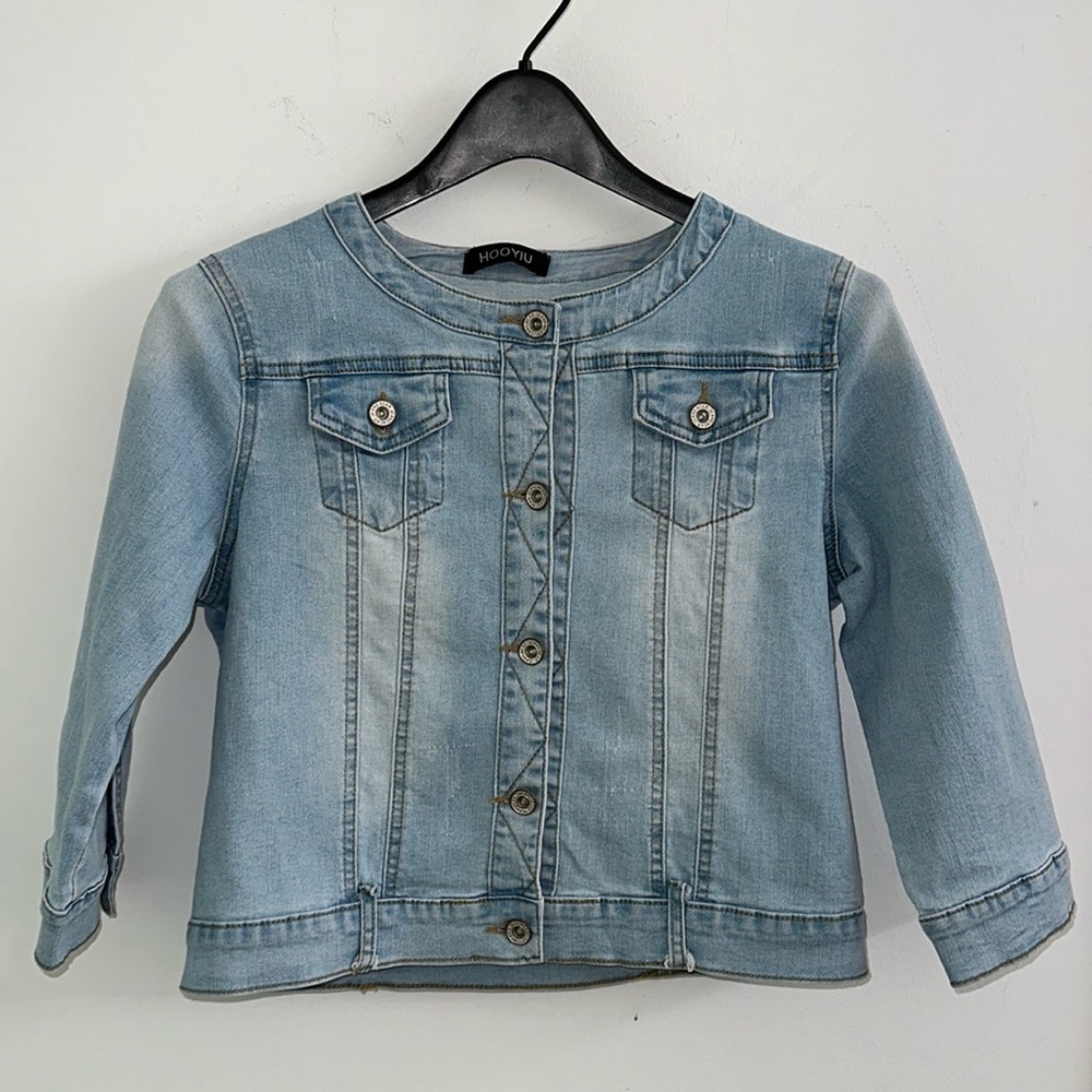 Hooyiu Blue Fire 2015 Denim Crop Jacket